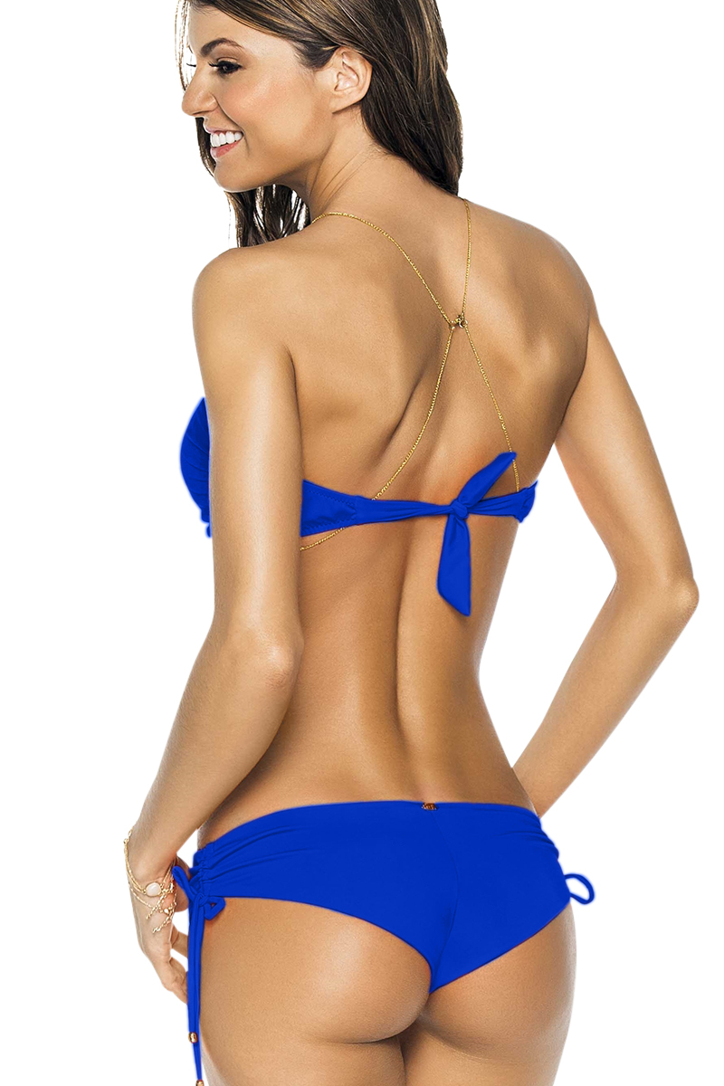 Phax Kobalt Blauwe V - Bandeau Bikini met cheeky bikini broekje