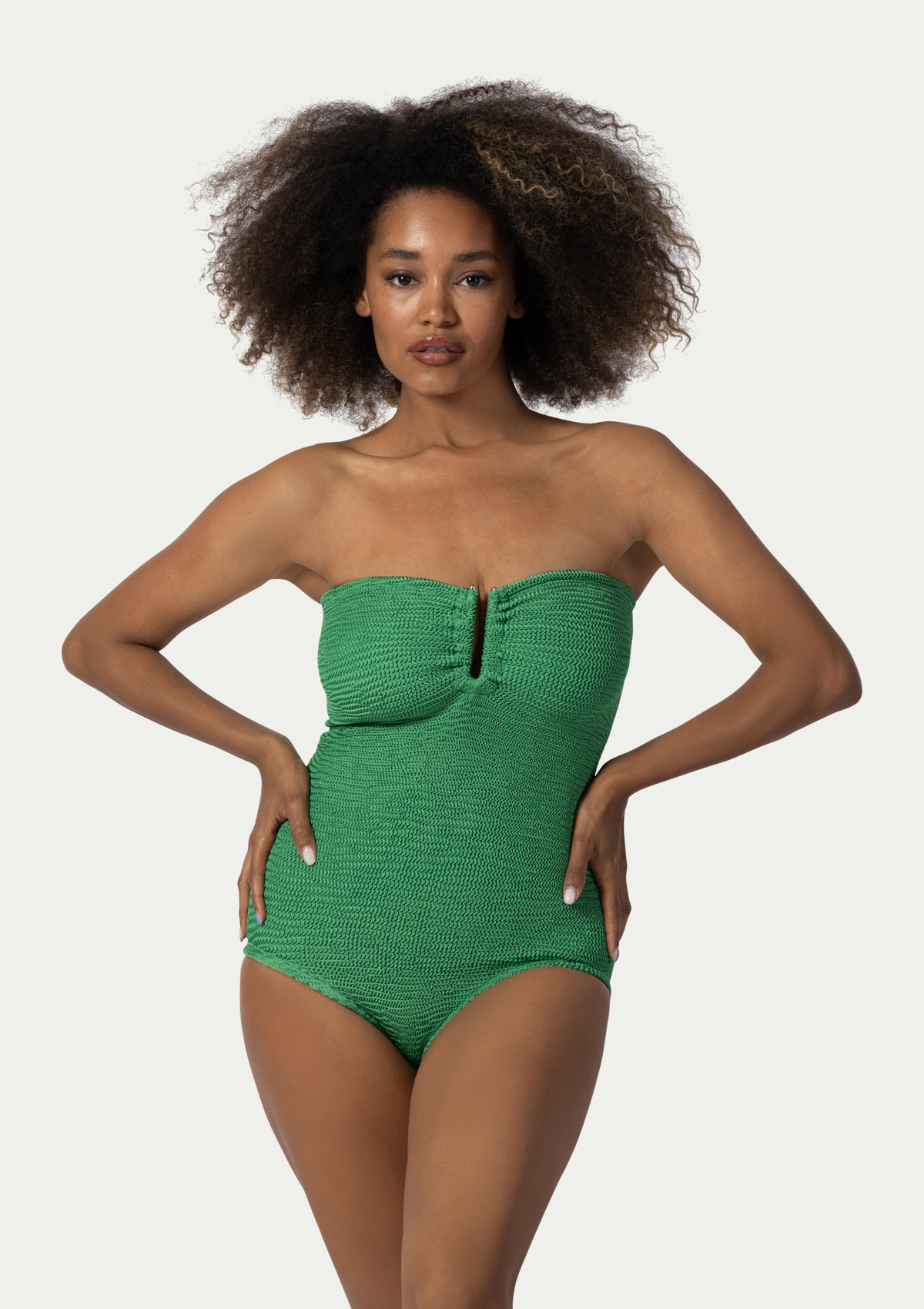 Paramidonna Frida Geribbeld One Size Bandeau Badpak Emerald
