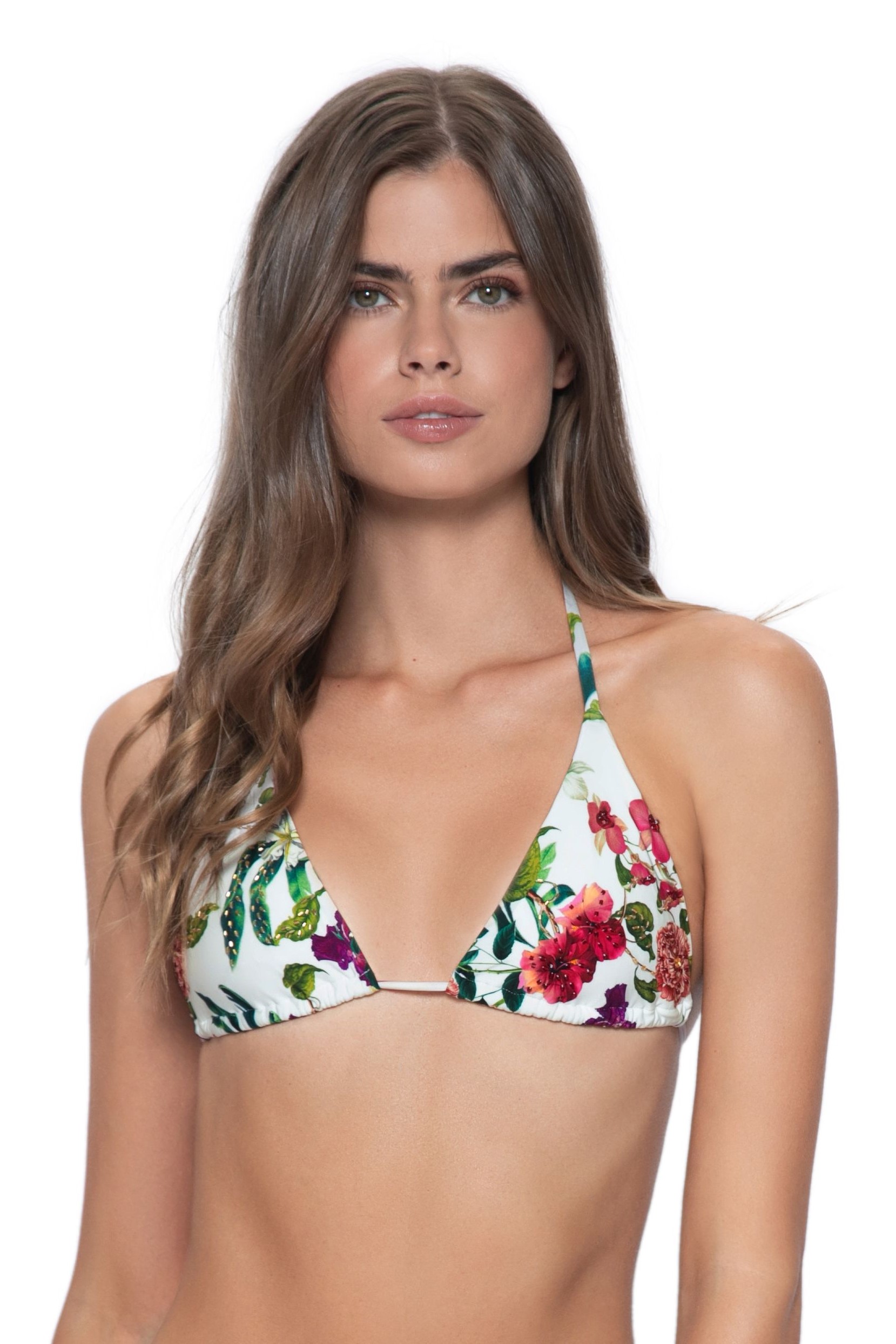Pilyq Swim Summer Hibiscus Triangel Bikini Top 