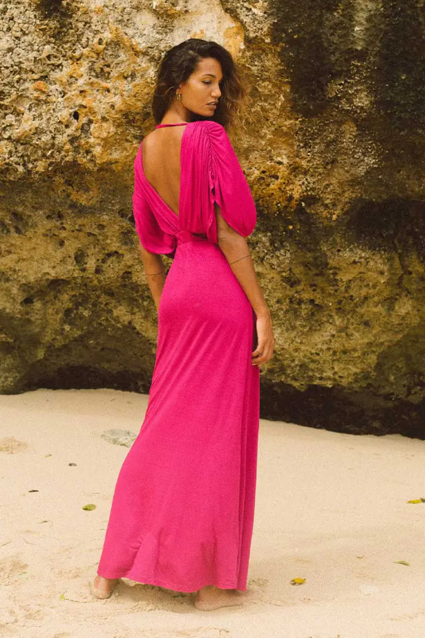 Beach Fashion Only Label Roma Dress Raspberry