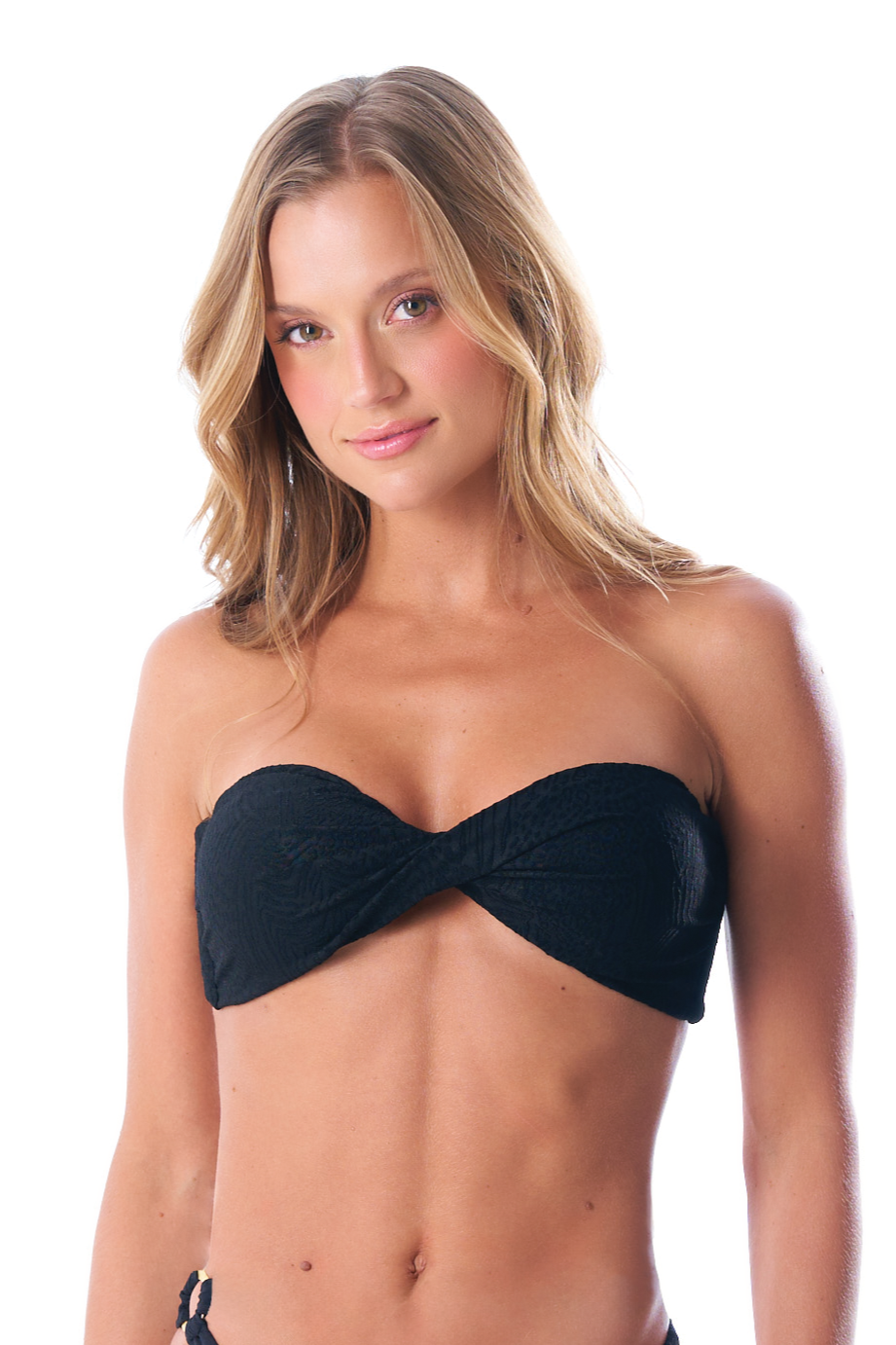 Phax Swim Black Twist Strapless Top