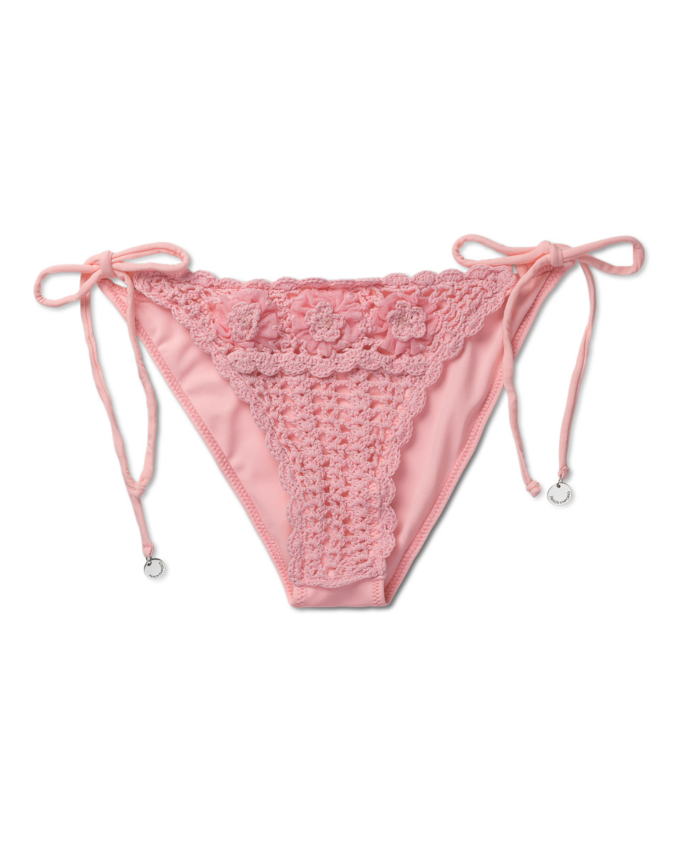 Panos Emporio Kandia Crochet Tie Side Bottom Pink Panos Emporio Kandia Crochet Tie Side Bottom Pink