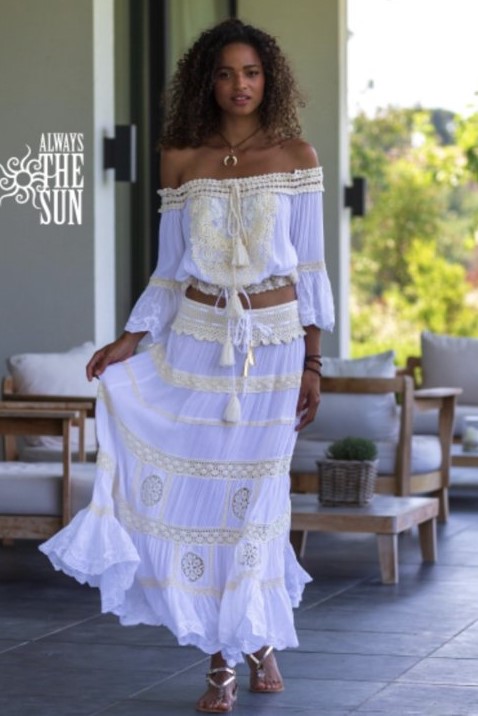 Always The Sun Key Largo Luxe Top & Lange Rok Wit