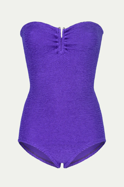 Paramidonna Frida Ribbed Strapless One Piece Grapes