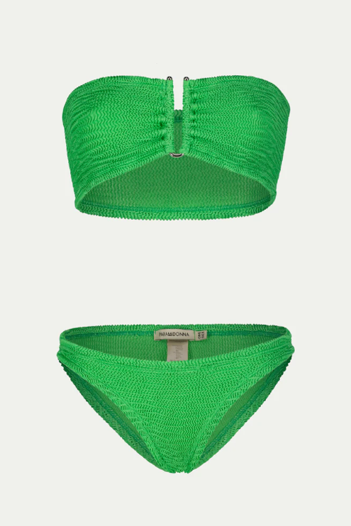 Paramidonna Frida Geribbelde Bandeau Bikini Groen