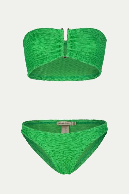 Paramidonna Frida Geribbelde Bandeau Bikini Kiwi Groen