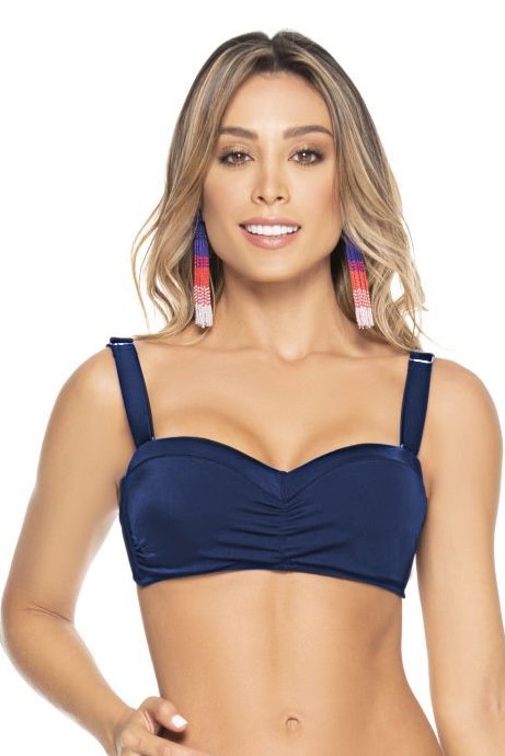 Phax Navy Blue Strapless Wire Bikini Top