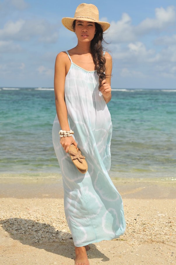 Hot Lava Dress Anna Sol Sea Mist-small-Wit met blauw