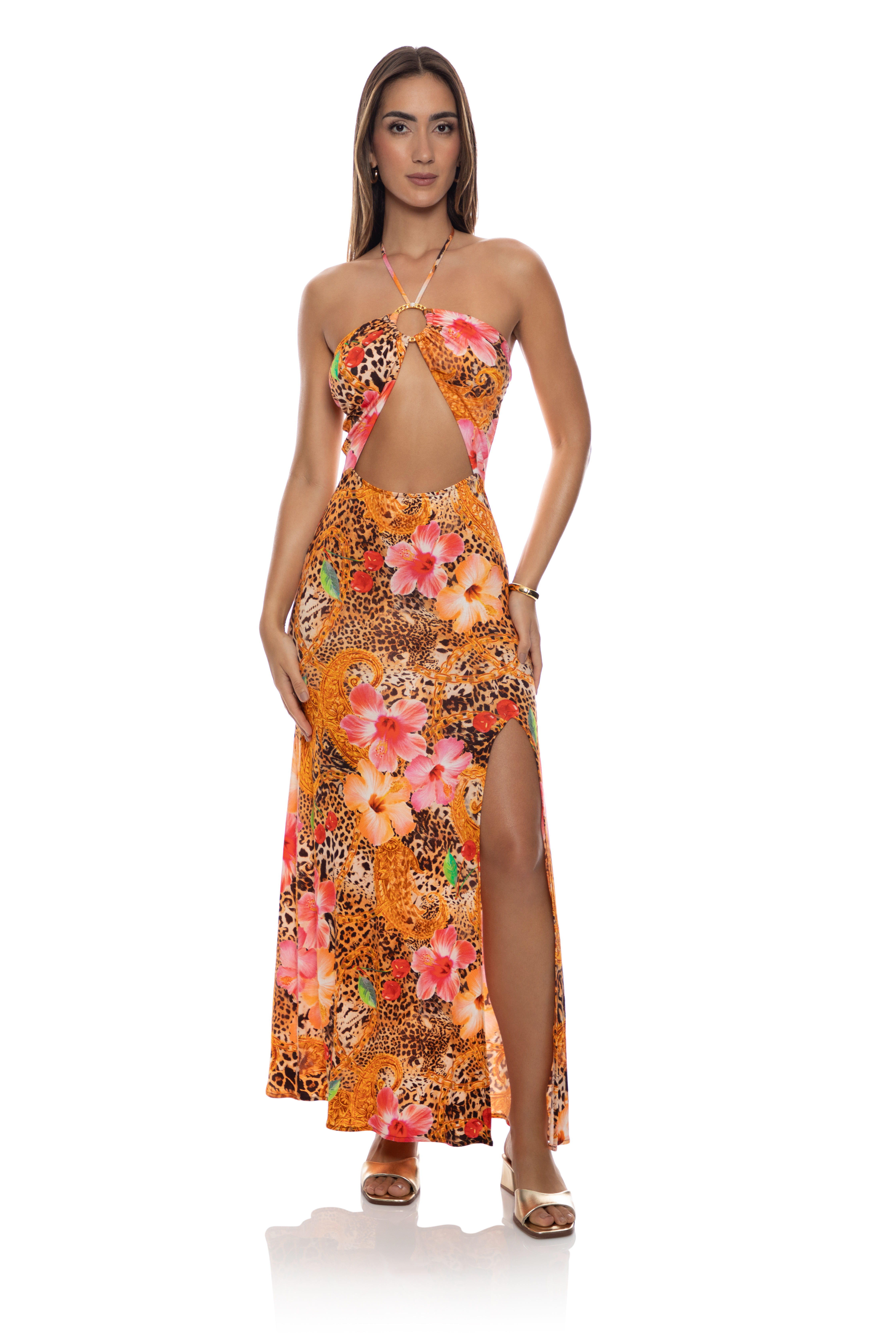 Luli Fama Paradise Prowl Cut Out Maxi Jurk