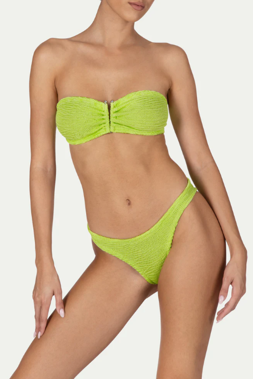 Paramidonna Frida Ribbed Strapless Bikini Pistachio