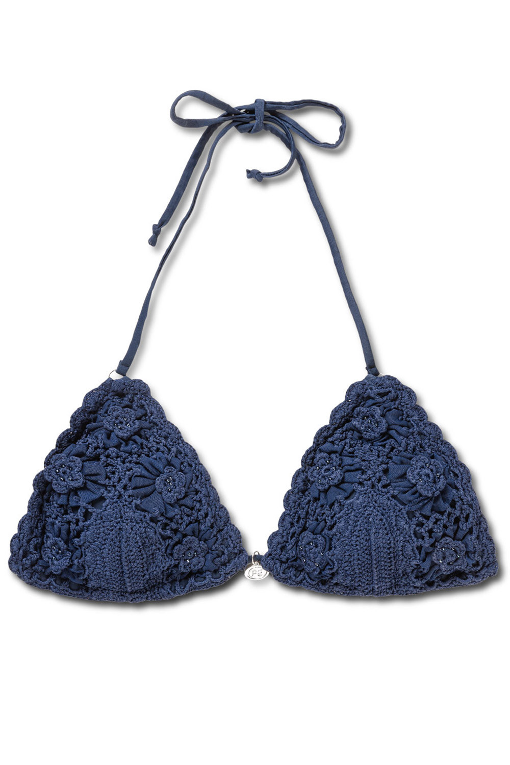 Panos Emporio Kandia Crochet Bikini Top Navy Blue