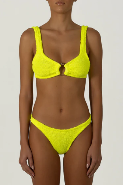Paramidonna Geribbelde Bralette Bikini Neon Geel