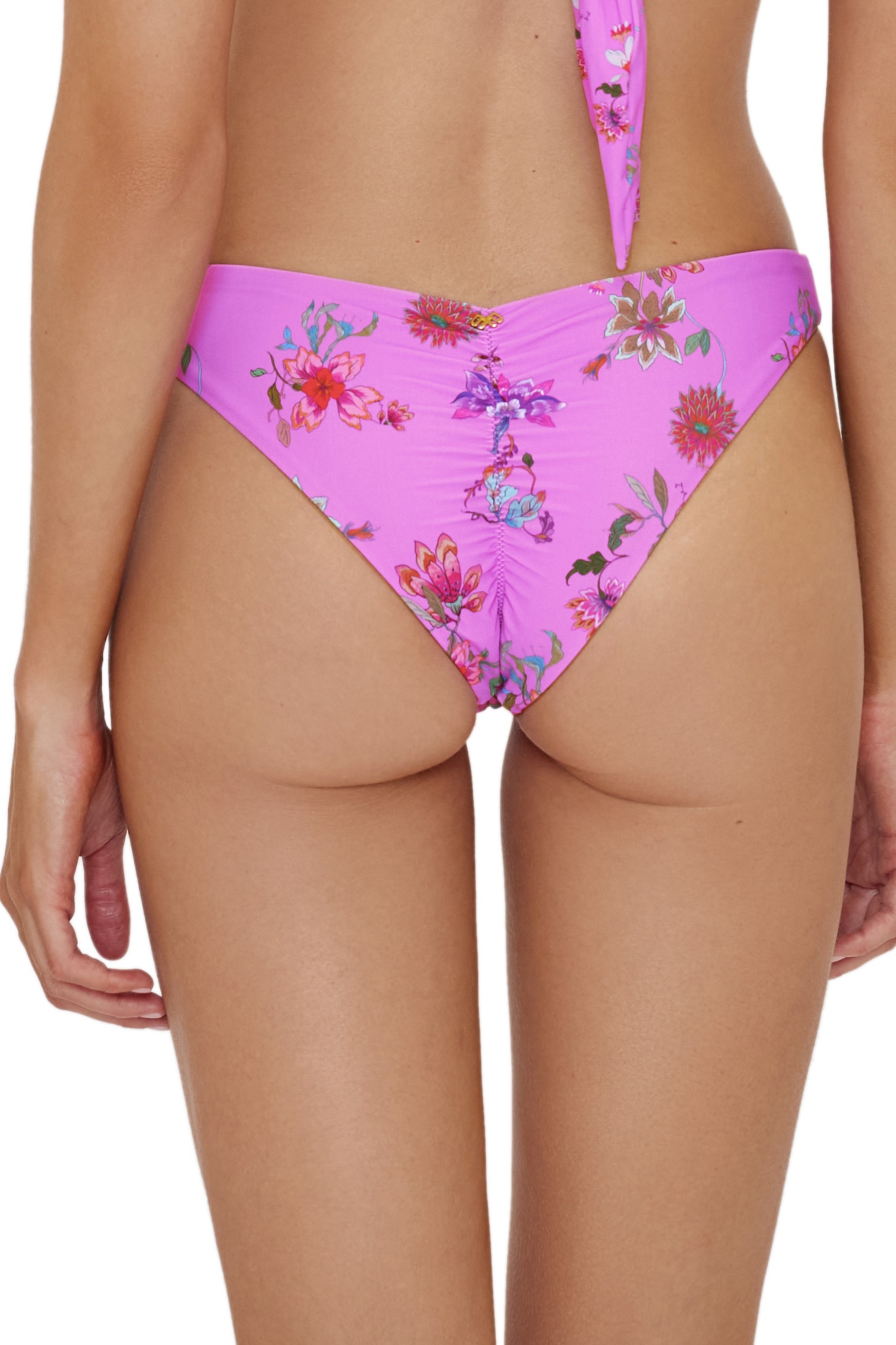 Pilyq Swim Garden Pink Scrunch Bikini Bottom
