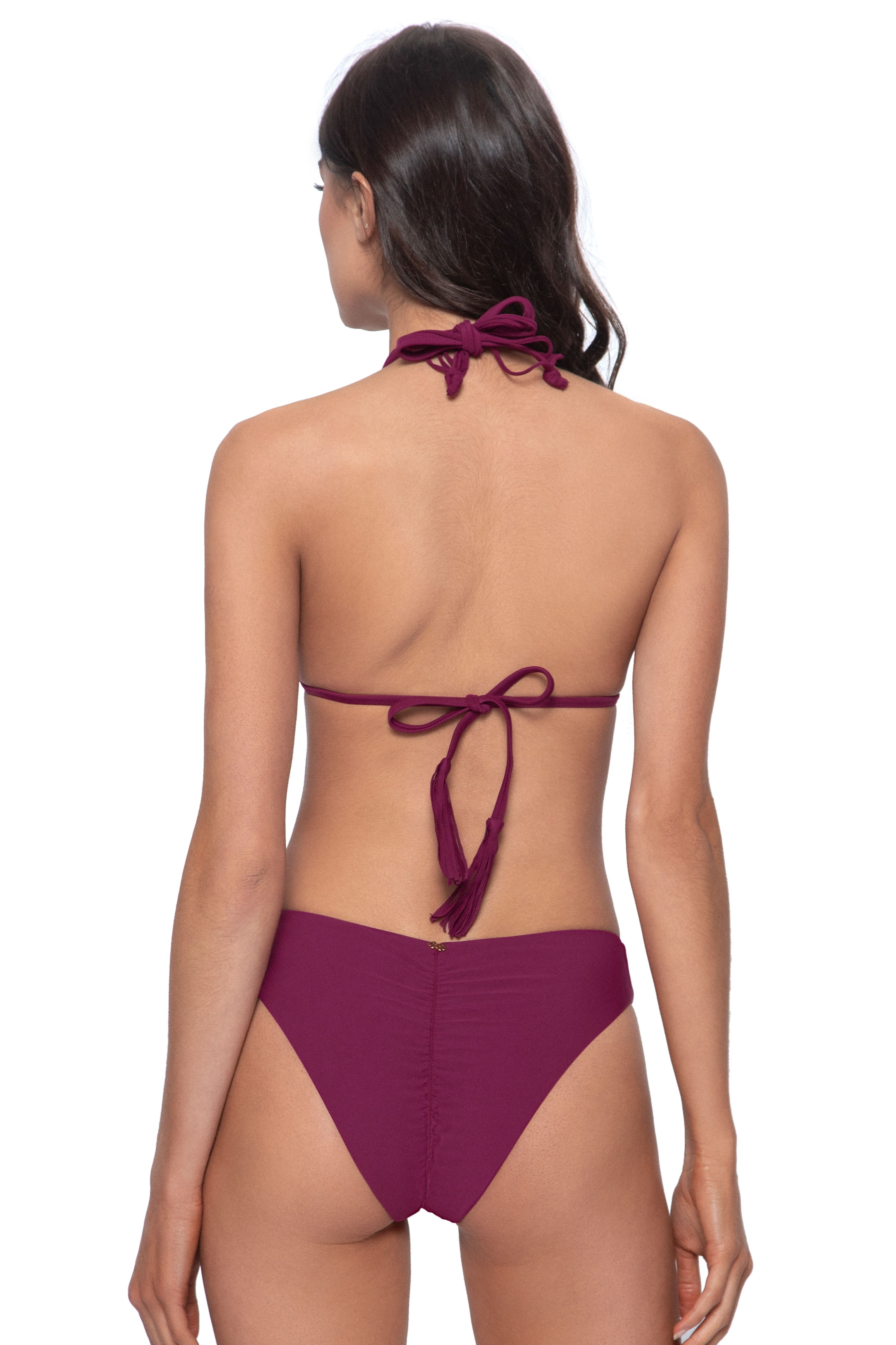 Pilyq Swim Zen Isla Tri Bikini Wine Red