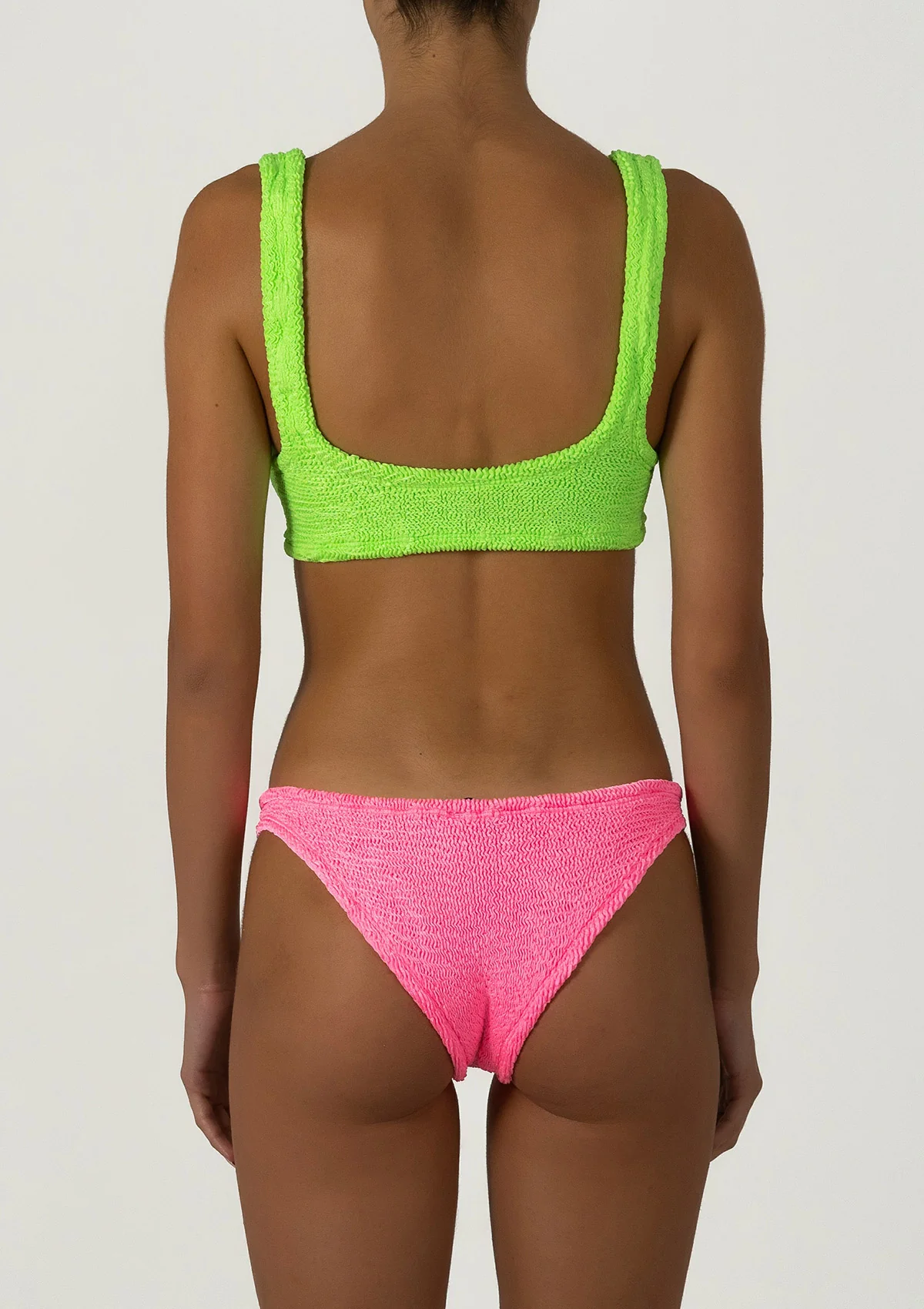 Paramidonna Ribbed Fashion Bikini Neon Green/Pink