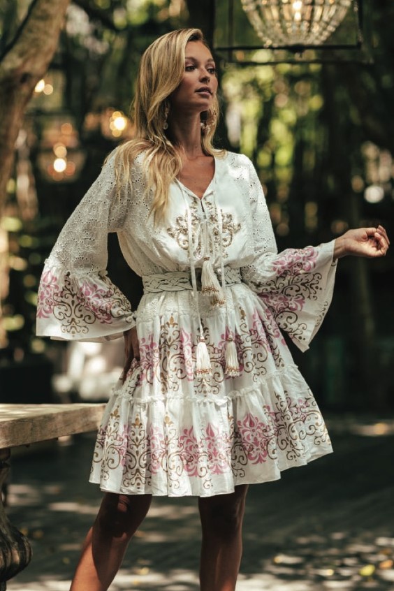 Miss June Witte Korte ZomerJurk Dreamer