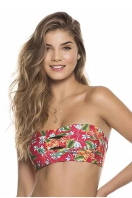 Kiby's Tropical Strapless Bikini Top 