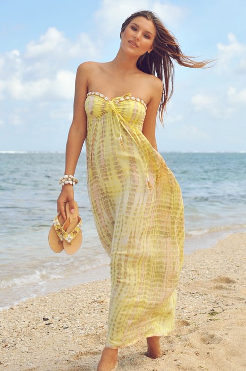 Hot Lava Dress Antibes Moonstone Yellow-medium-Geel