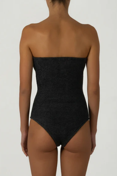 Paramidonna Frida Ribbed Strapless Swimsuit Black