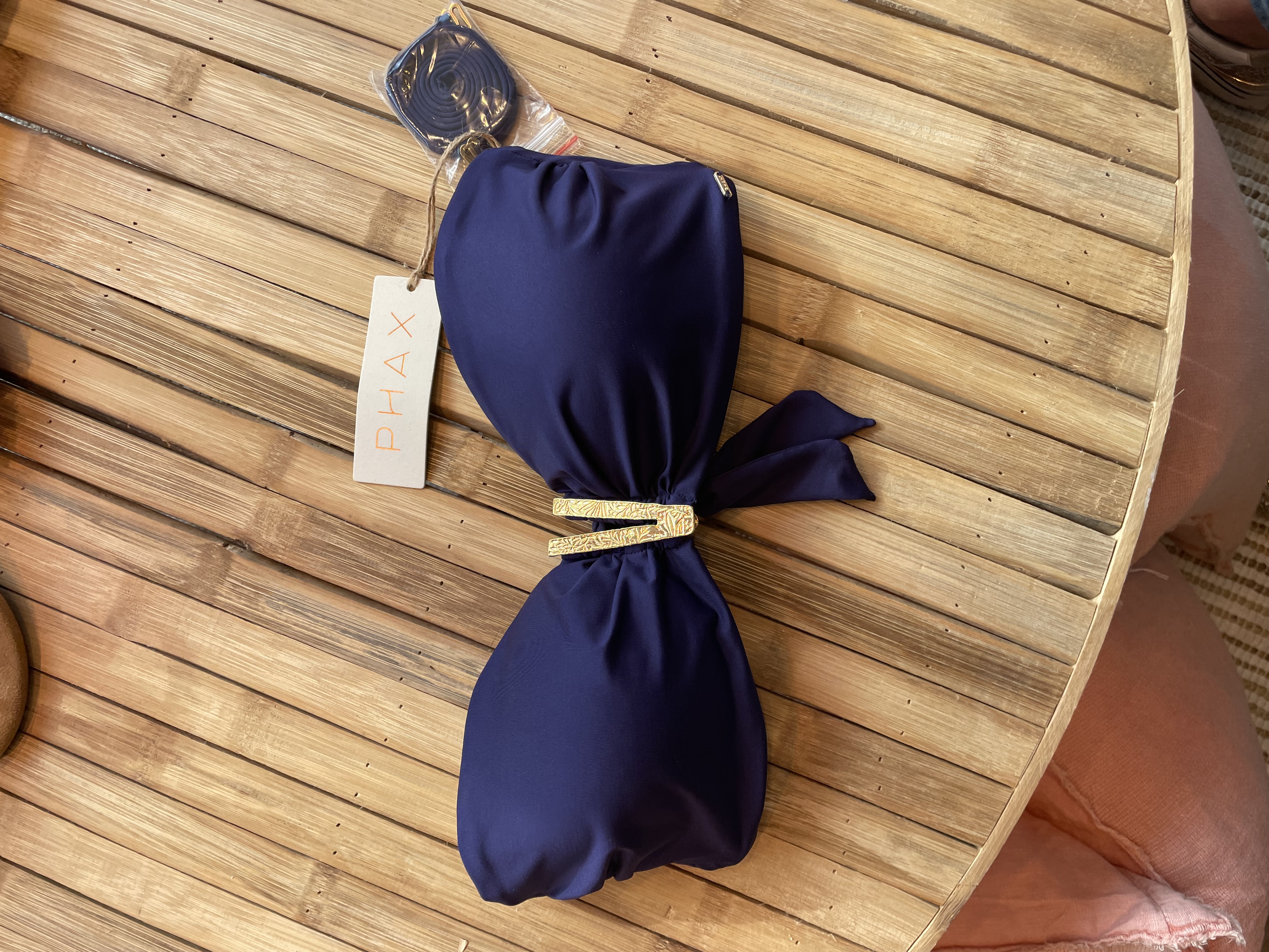 Phax Navy blauwe V Bandeau Bikini Top  Phax Navy blauwe V Bandeau Bikini Top