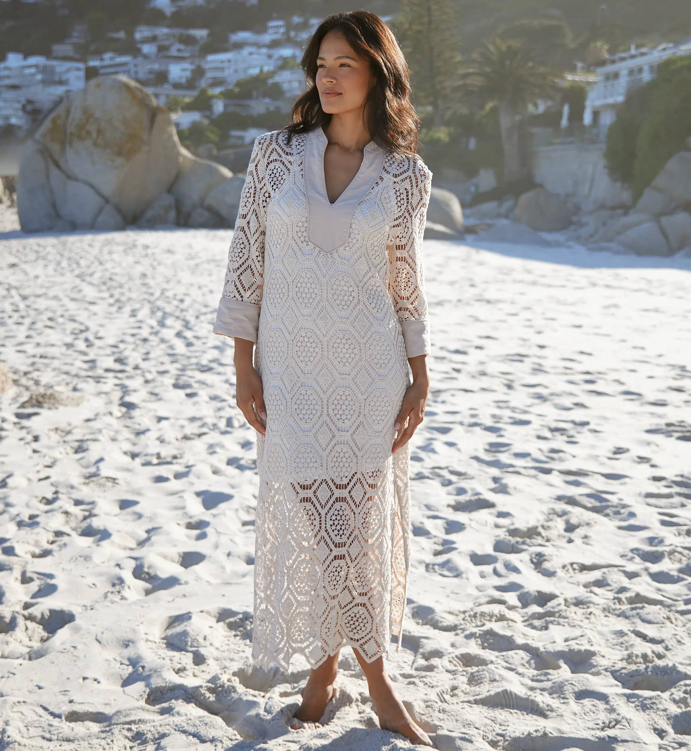 Miss June Lange Baley Jurk Wit