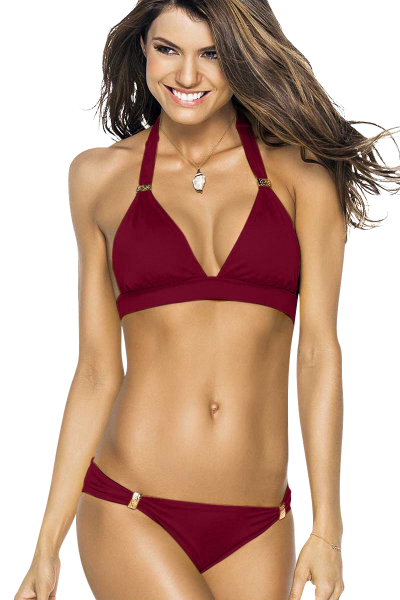 Phax Bordeaux Rode Halter Bikini 