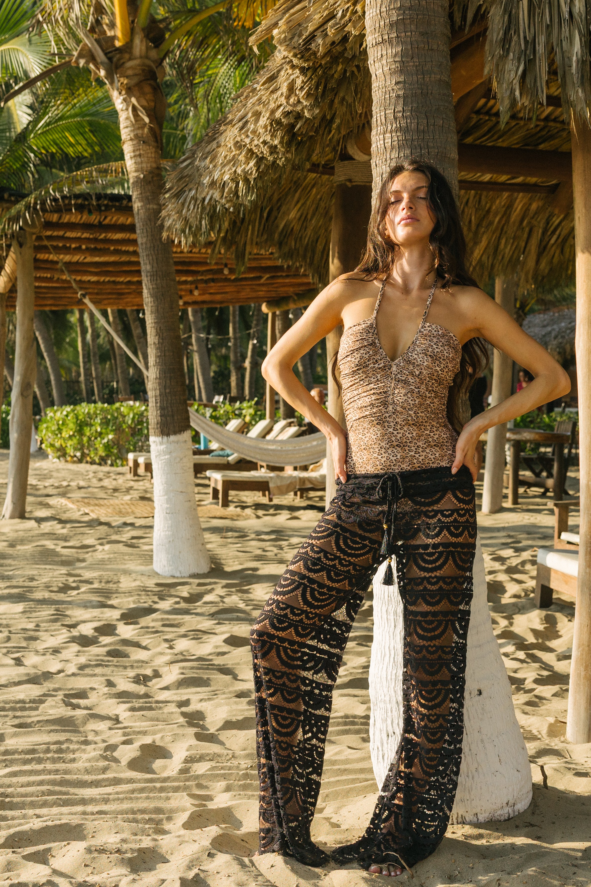 PQ Swim Midnight Malibu Kanten Strand Broek Zwart PQ Swim Midnight Malibu Kanten Strand Broek Zwart