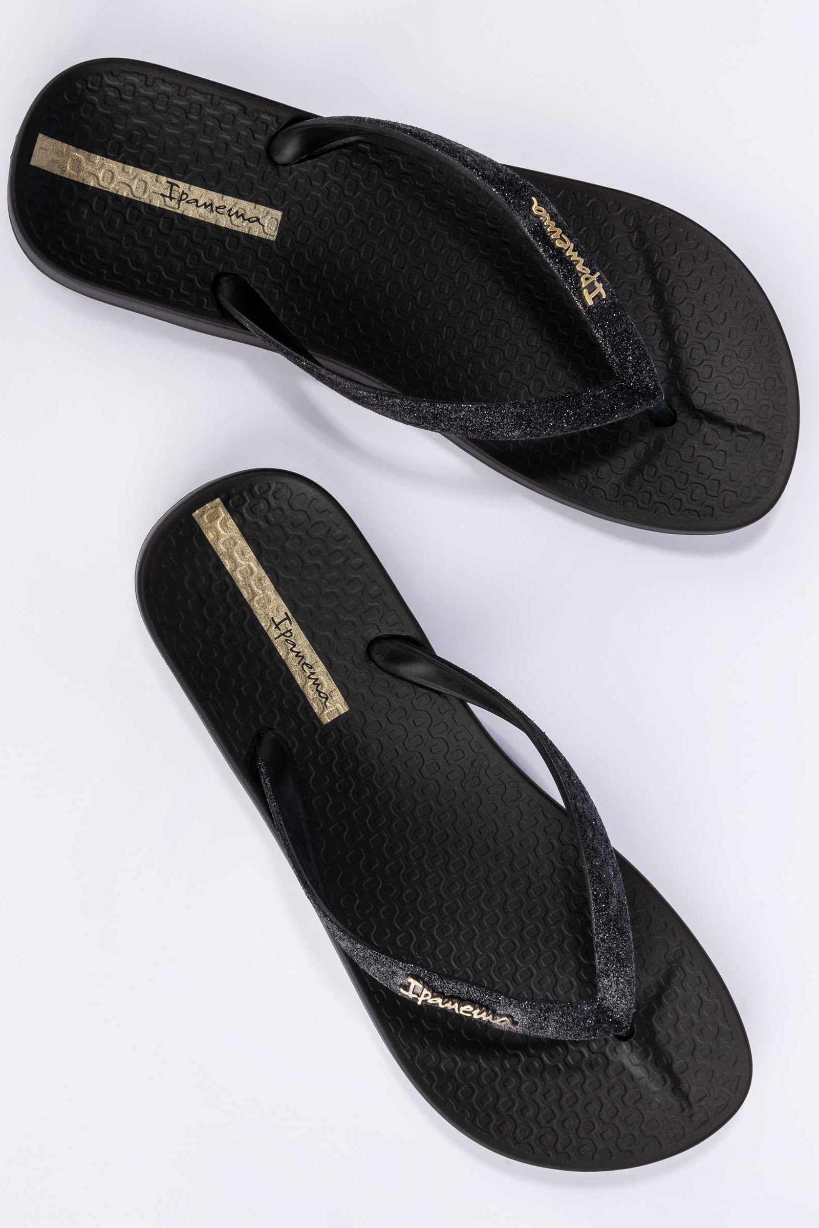 Ipanema Slippers Black with Glitter