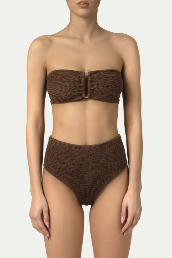 Paramidonna Frida Geribbelde Bandeau Bikini Choco