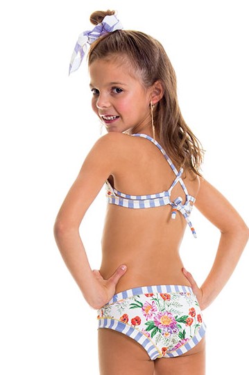 Behoefte aan pil grootmoeder Milonga Romantic Flowers Bloemenprint Kinder bikini-12 jaar-Multicolour