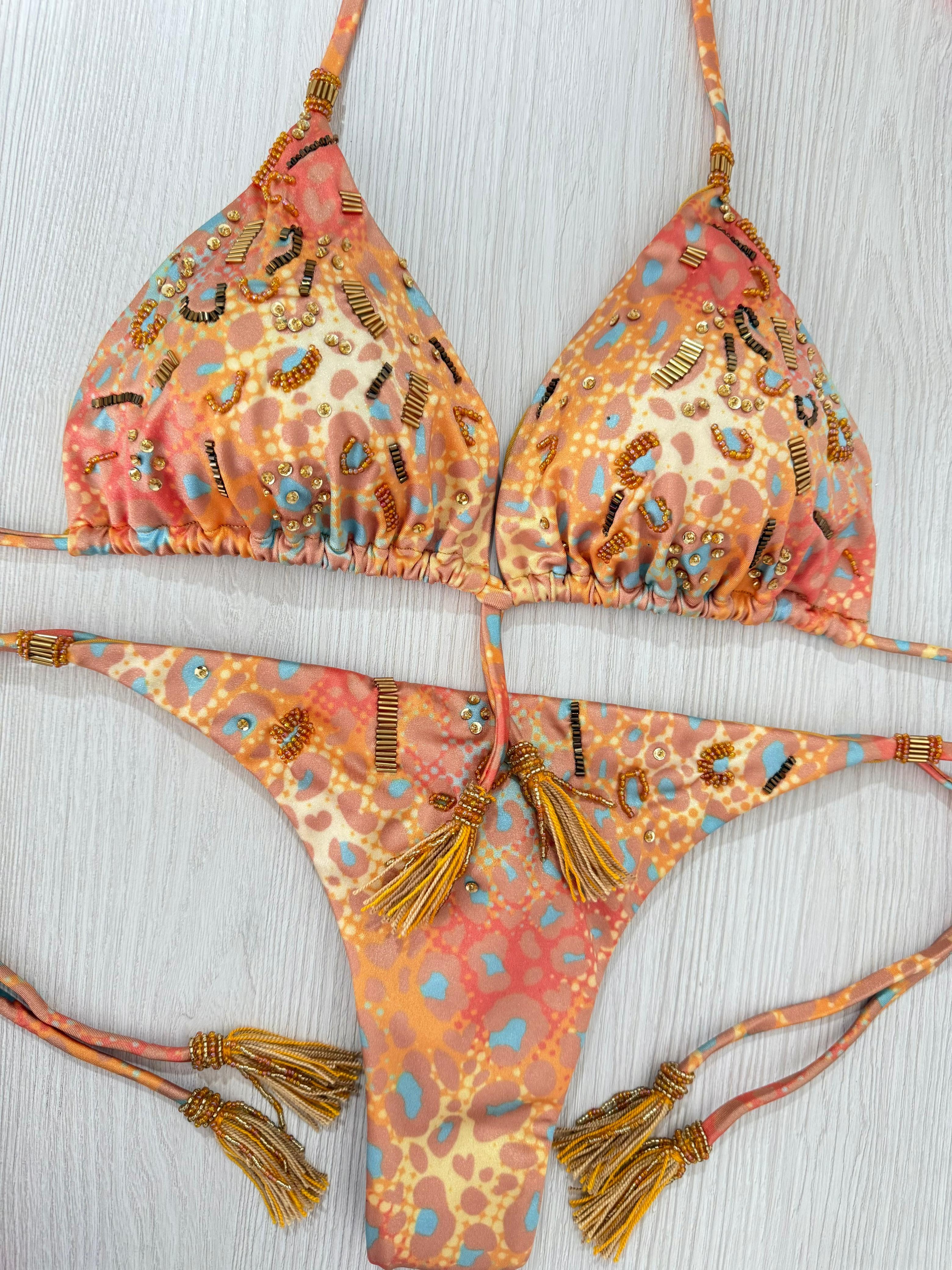 Beach Fashion Only Orange Bali Bikini Set