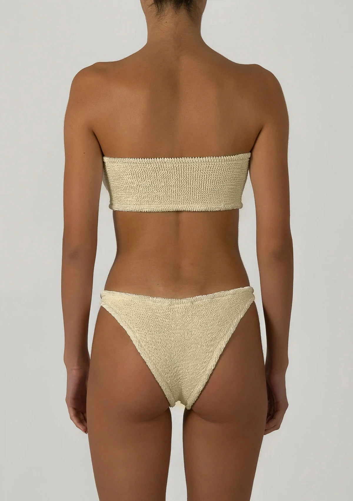 Paramidonna Ribbed Strapless Bikini Ivory