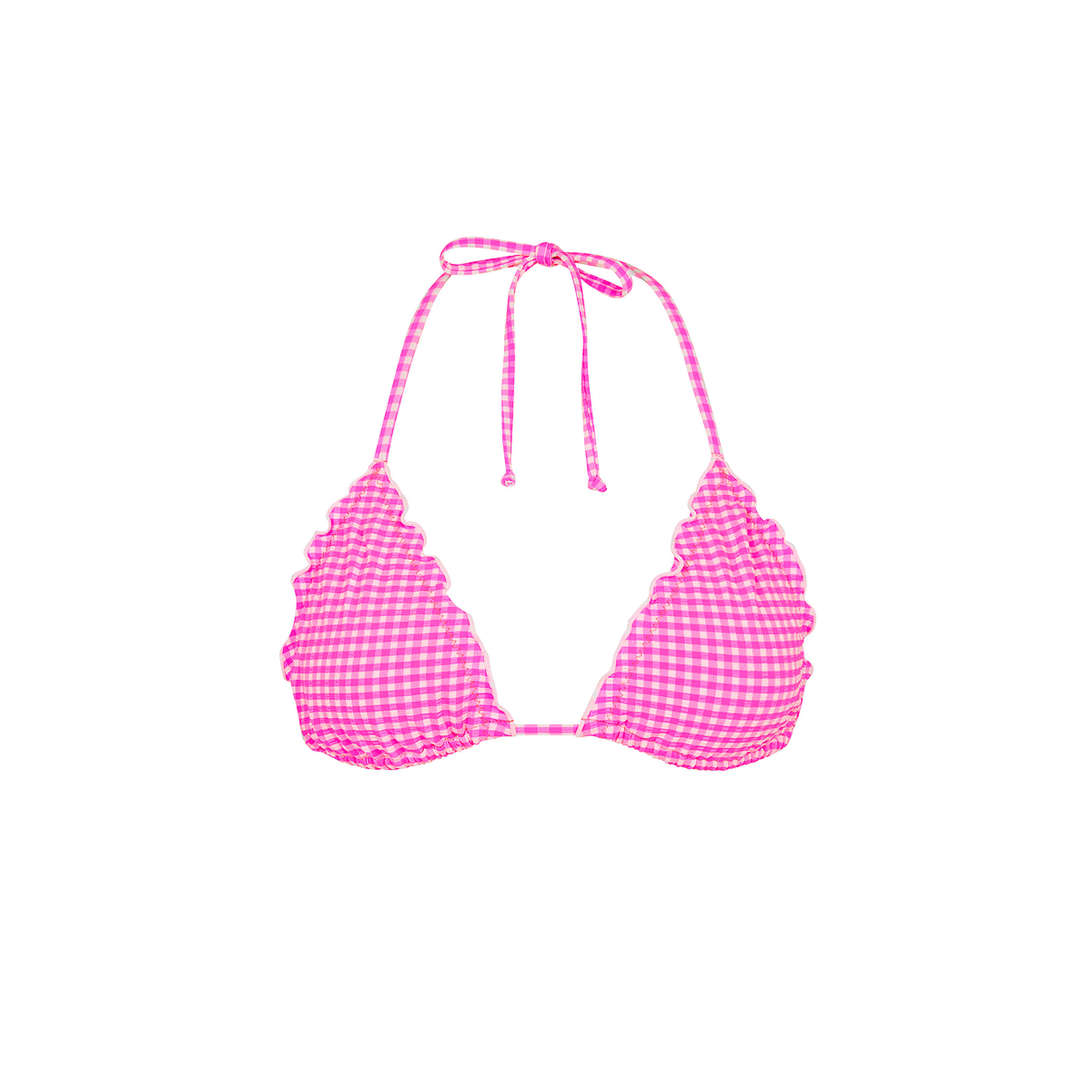 Kulani Kinis Pink Diva Lettuce Edge Triangle Top
