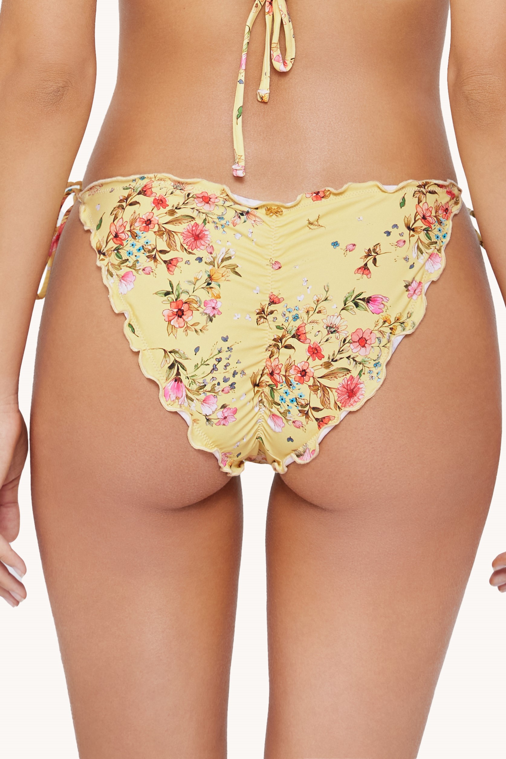 Pilyq Swim Dolce Embroidered Scrunch Bikini Bottom