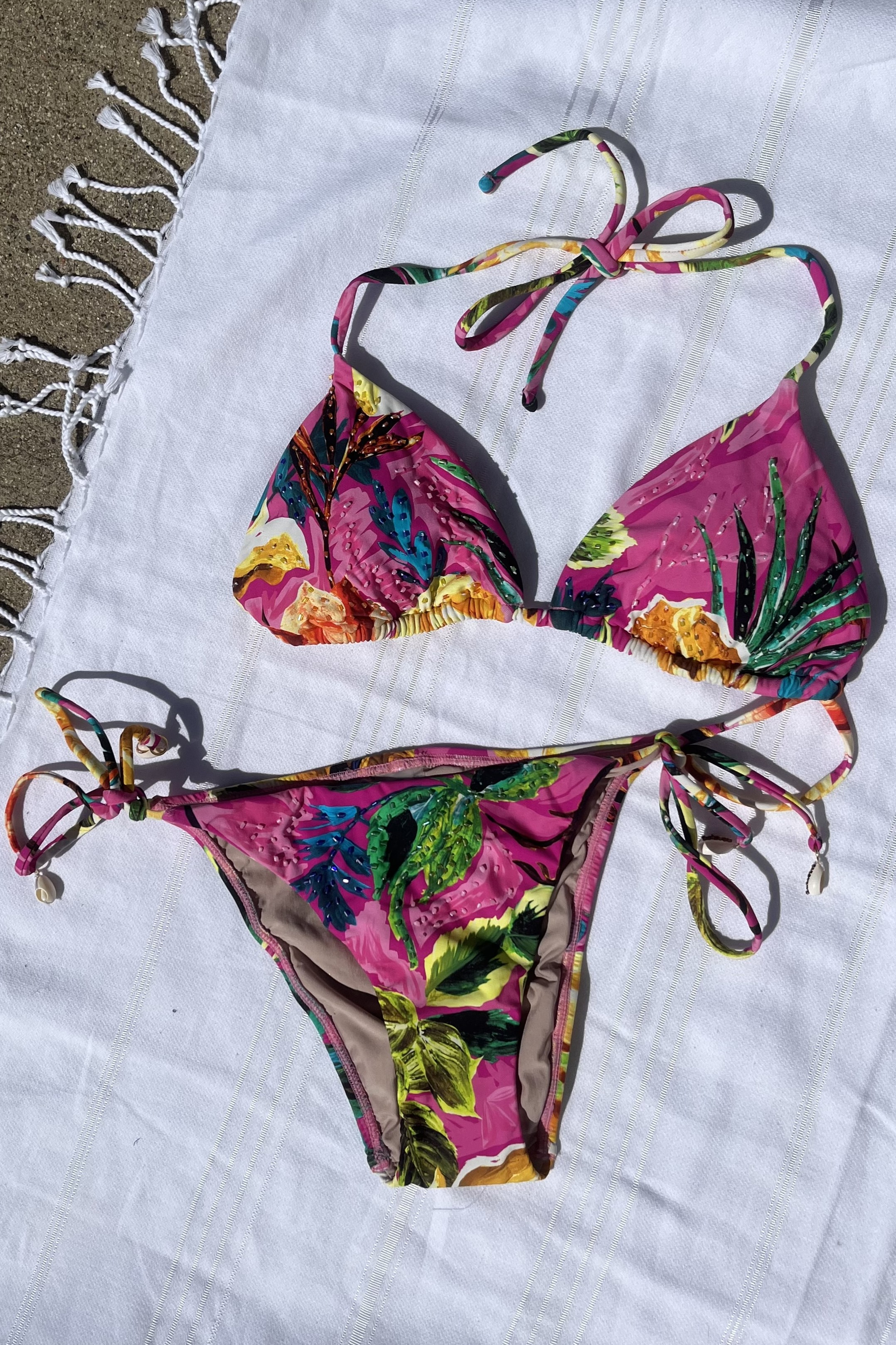 Pilyq Swim Bahama Beach Geborduurde Triangel Bikini Top