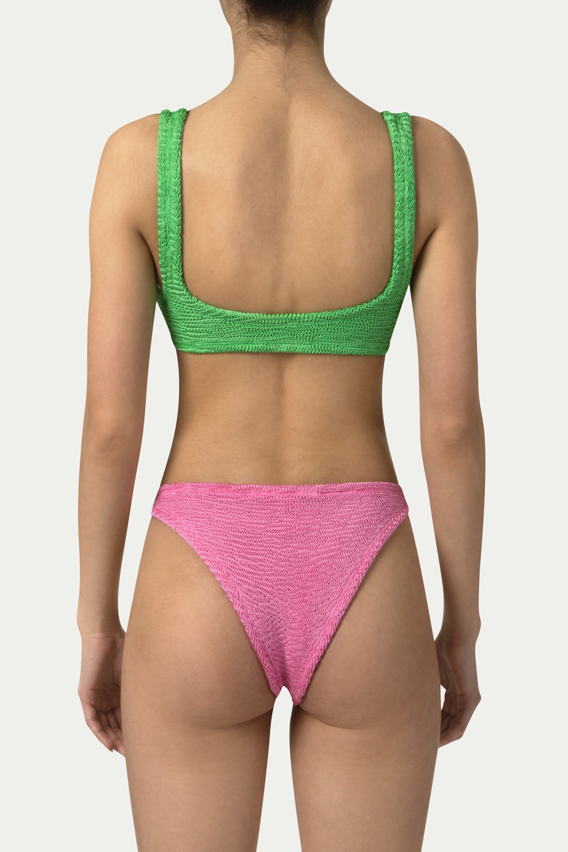 Paramidonna Olivia Ribbed Swimsuit Kiwi/Creamy